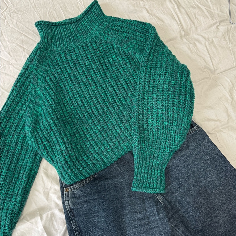 Green Knit Women's Sweater